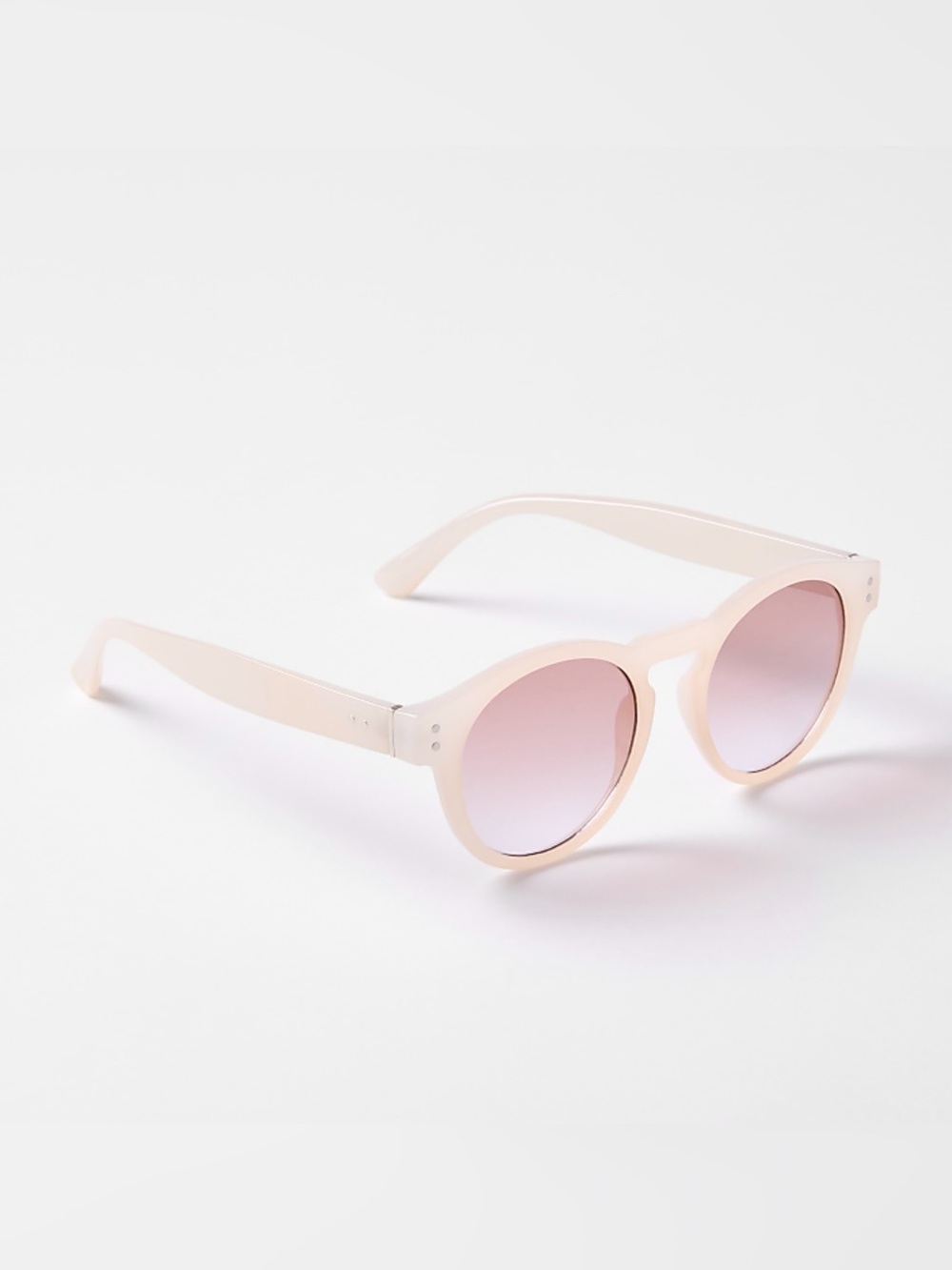 LOFT Round Sunglasses in Pale Pink with Gradient Lenses